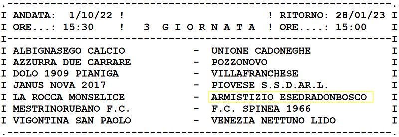 3^ giornata Calcio Armistizio Esedra Don Bosco Padova Juniores Elite U19 - Girone C Stagione Sportiva 2022-2023